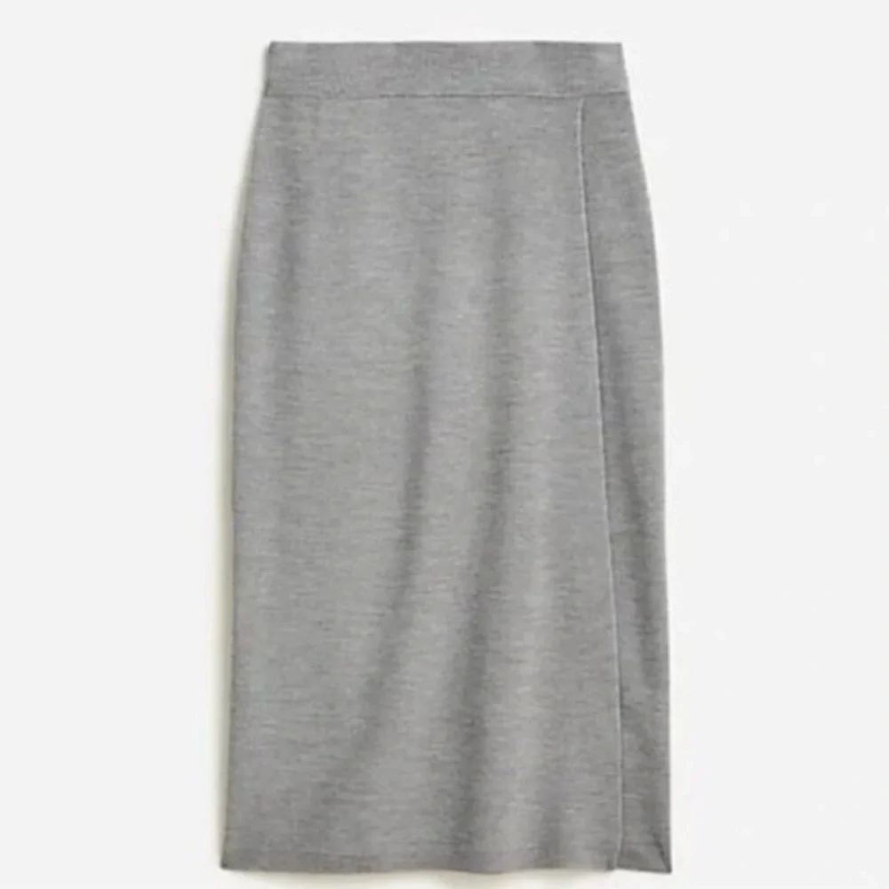 J. Crew Reimagined Heather Gray Merino Blend Pencil Skirt Large